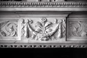 Detail of marble mantel in the parlor, 1800-05